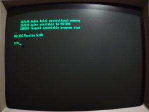 MS-DOS mostrando memoria disponible previo a reparación